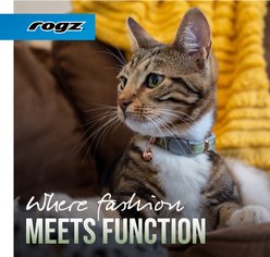 Rogz Urbancat Safety Breakaway Cat Collar, Turquoise Moon, Small: 8 to 12-in neck, 3/8-in wide slide 2 of 5