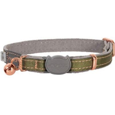 Rogz Rogz Urbancat Safety Breakaway Cat Collar, Olive Twist, X-Small: 6.5 to 9-in neck, 1/4-in wide