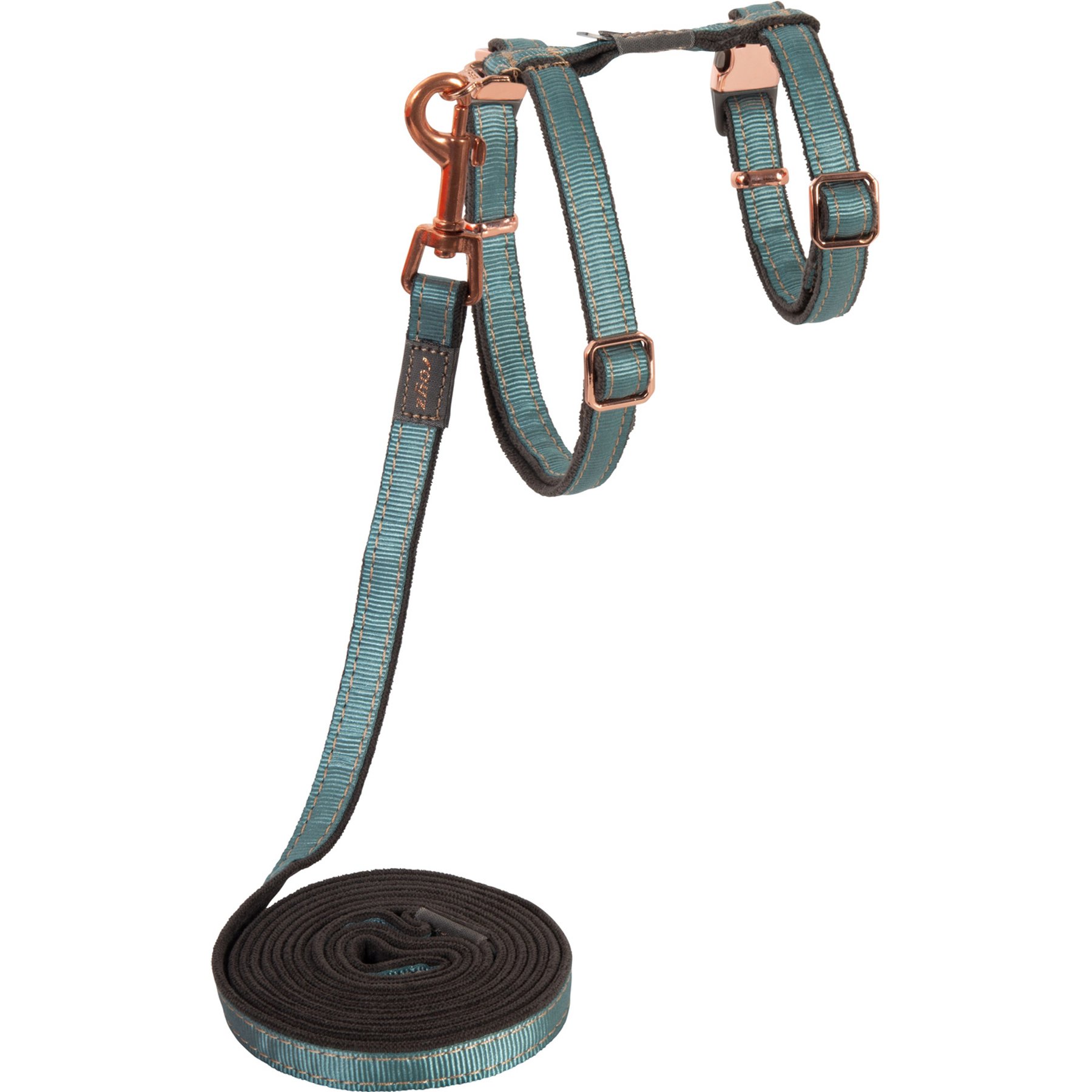 Rogz Urbancat Control Cat Harness & Lead, Small: 6-ft long, 3/8-in wide, Turquoise Moon