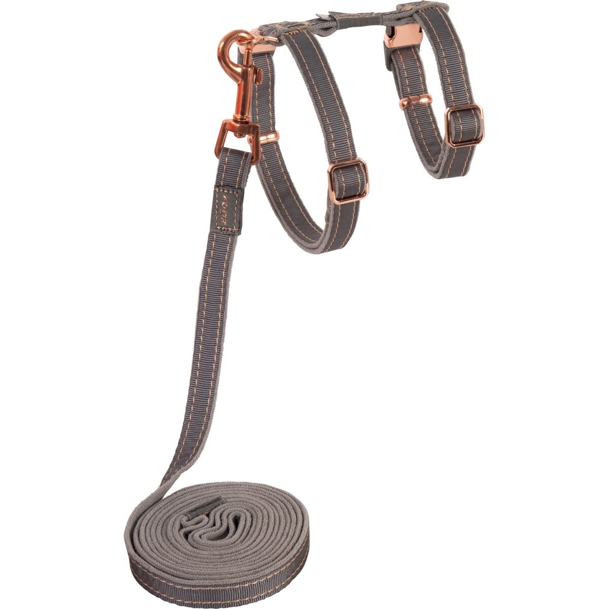 Rogz Urbancat Control Cat Harness & Lead, Small: 6-ft long, 3/8-in wide, Dove Grey