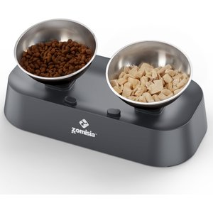 ZOMISIA Raised Cat Food & Water Bowls, Black, 10.6-oz, 2 count