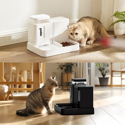 ZOMISIA Gravity Cat Feeder & Water Dispenser, White, 0.8-gal, 2 count slide 2 of 7