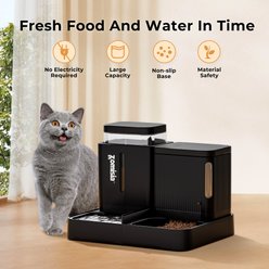 ZOMISIA Gravity Cat Feeder & Water Dispenser, Black, 0.8-gal, 2 count slide 2 of 7