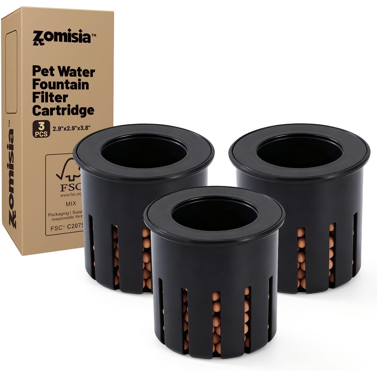 ZOMISIA DogWaterBowlDispenser ReplacementFilters, 3count