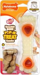Nylabone Power Chew Chicken Flavored Knuckle Bone & Pop-In Treat Toy Combo Dog Chew Toy, Medium