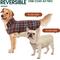 Show in main carousel: Kuoser Warm Waterproof Adjustable Reversible Plaid Personalized Dog Coat, Brown, X-Small slide 4 of 8