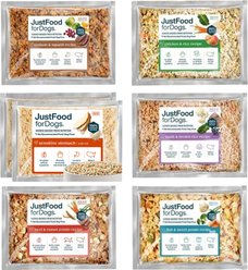 JustFoodForDogs Sampler Variety Box Frozen Human-Grade Fresh Dog Food, 18-oz pouch, case of 7