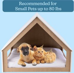 Pet Adobe Indoor Bed Wooden Dog House, White, Medium: 29.5 x 28-in slide 2 of 6