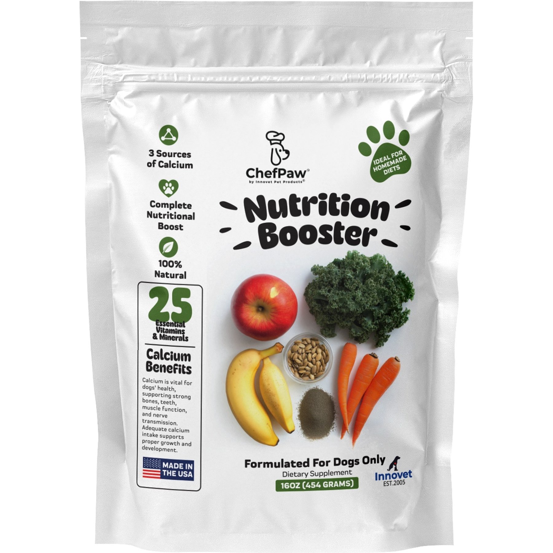ChefPaw Nutrition Booster Powder Supplement for Dogs, 16-oz