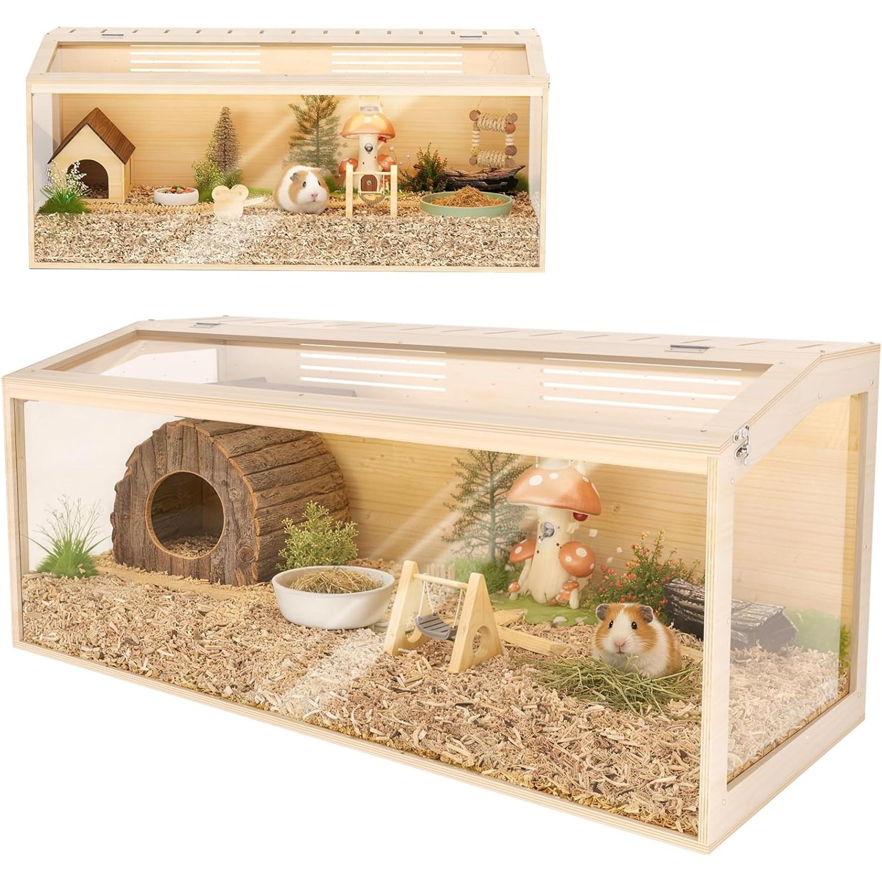 Prolee Chew Resistant Wooden Hamster & Guinea Pig Cage, 48-in