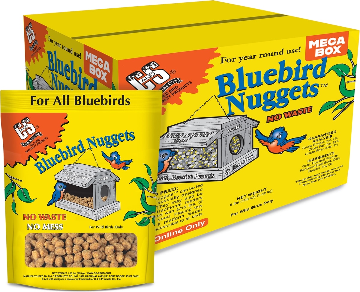 C&S No Melt & No Waste Bluebird Nuggets Bird Food, 8-lb box