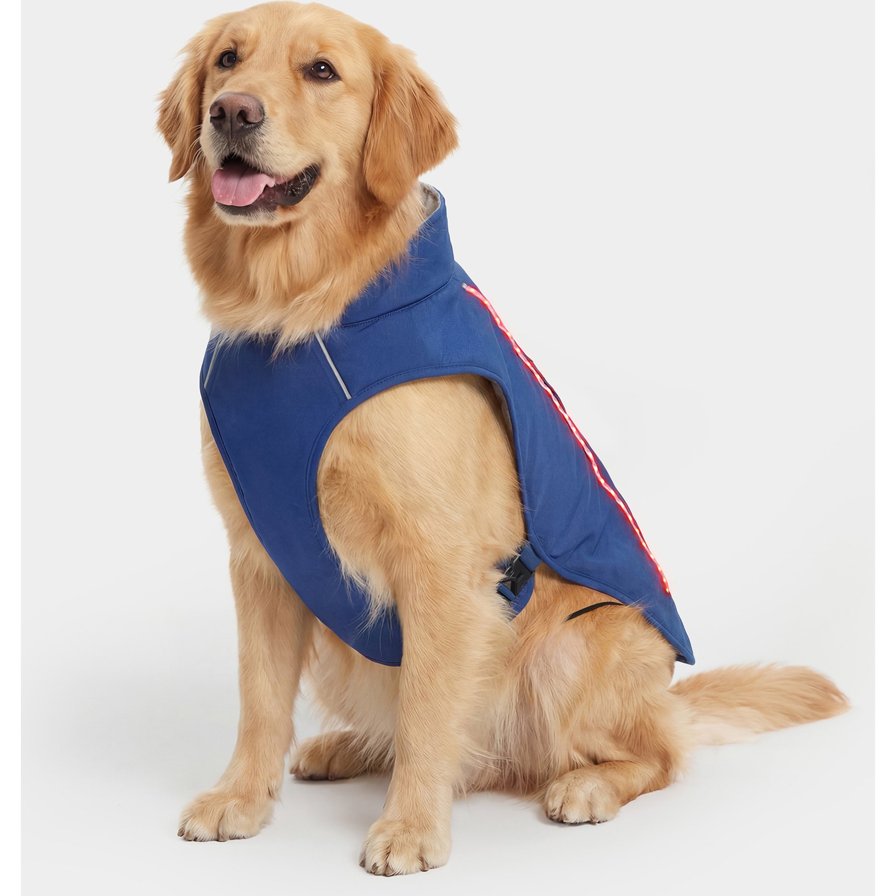 ororo Koldpwoof 4-Zone Heated LED Light Dog Vest, Blue, Medium