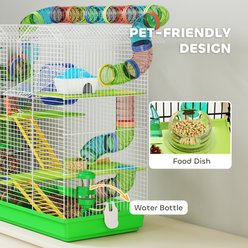 PawHut 5-Tier Metal Hamster Cage, Green, 18.5 x 11.75 x 23.25-in slide 2 of 9
