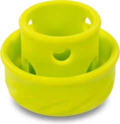 Totally Pooched Puzzle'n Play Mushroom for Slow & Raw Feeding Treat-Dispenser Dog Toy, Green, Large: 4 x 3.5-in