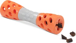 Totally Pooched Toss'n Stuff Hourglass, Squeaker & Treat Dispenser Dog Toy, 7-in, Orange slide 2 of 6
