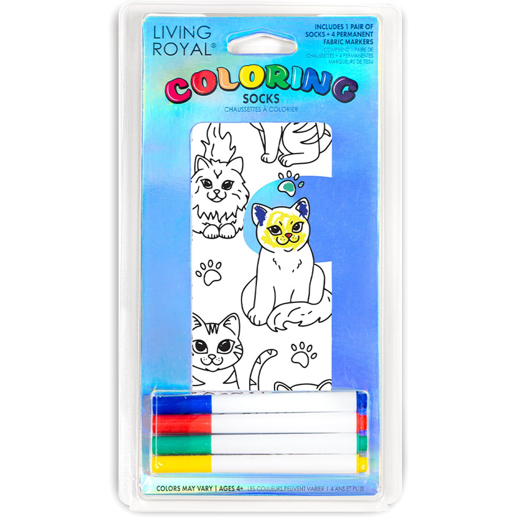 Living Royal Cat Days Coloring Socks
