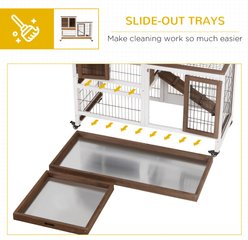 PawHut Wooden Elevated Rabbit Hutch slide 2 of 9