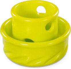 Totally Pooched Puzzle'n Play Mushroom for Slow & Raw Feeding Treat-Dispenser Dog Toy, Green, Small: 3 x 2.5-in