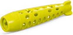 Totally Pooched Stuff'n Chew Rocket Bully Stick Holder Tough Treat Dispenser Dog Toy, 10 x 2.5-in, Green