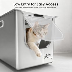 Ptlom Flip Top Stainless Steel Cat Litter Box with Lid, X-Large, 22.8 x 14.9 x 14.5-in slide 2 of 9