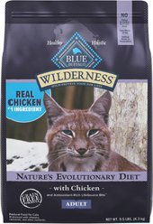 Blue Buffalo Wilderness Natures Evolutionary Diet Chicken High-Protein Grain-Free Adult Dry Cat Food, 9.5-lb bag