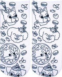 Living Royal Sweet Dog Coloring Socks slide 2 of 2