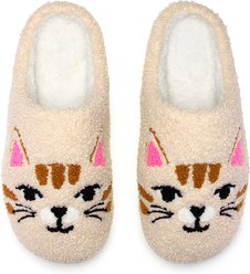 Living Royal Cat Face Slippers, Small/Medium