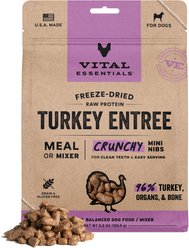 Vital Essentials Crunchy Mini Nibs Raw Turkey Entree Freeze-Dried Dog Food & Topper, 5.5-oz bag