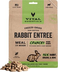 Vital Essentials Crunchy Mini Nibs Raw Rabbit Entree Freeze-Dried Dog Food & Topper, 5.5-oz bag