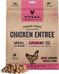 Vital Essentials Crunchy Mini Nibs Raw Chicken Entree Freeze-Dried Dog Food & Topper, 25-oz bag