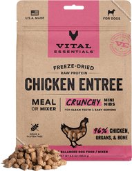 Vital Essentials Crunchy Mini Nibs Raw Chicken Entree Freeze-Dried Dog Food & Topper, 5.5-oz bag