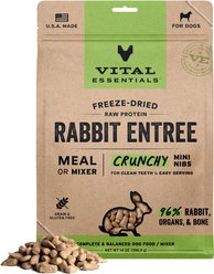Vital Essentials Crunchy Mini Nibs Raw Rabbit Entree Freeze-Dried Dog Food & Topper, 14-oz bag