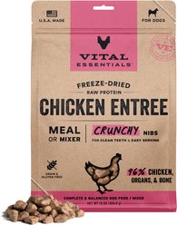Vital Essentials Crunchy Nibs Raw Chicken Entree Freeze-Dried Dog Food & Topper, 14-oz bag
