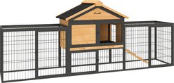 PawHut 85-in Outdoor Rabbit Hutch with Steel Run