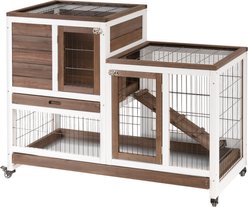 PawHut Wooden Elevated Rabbit Hutch