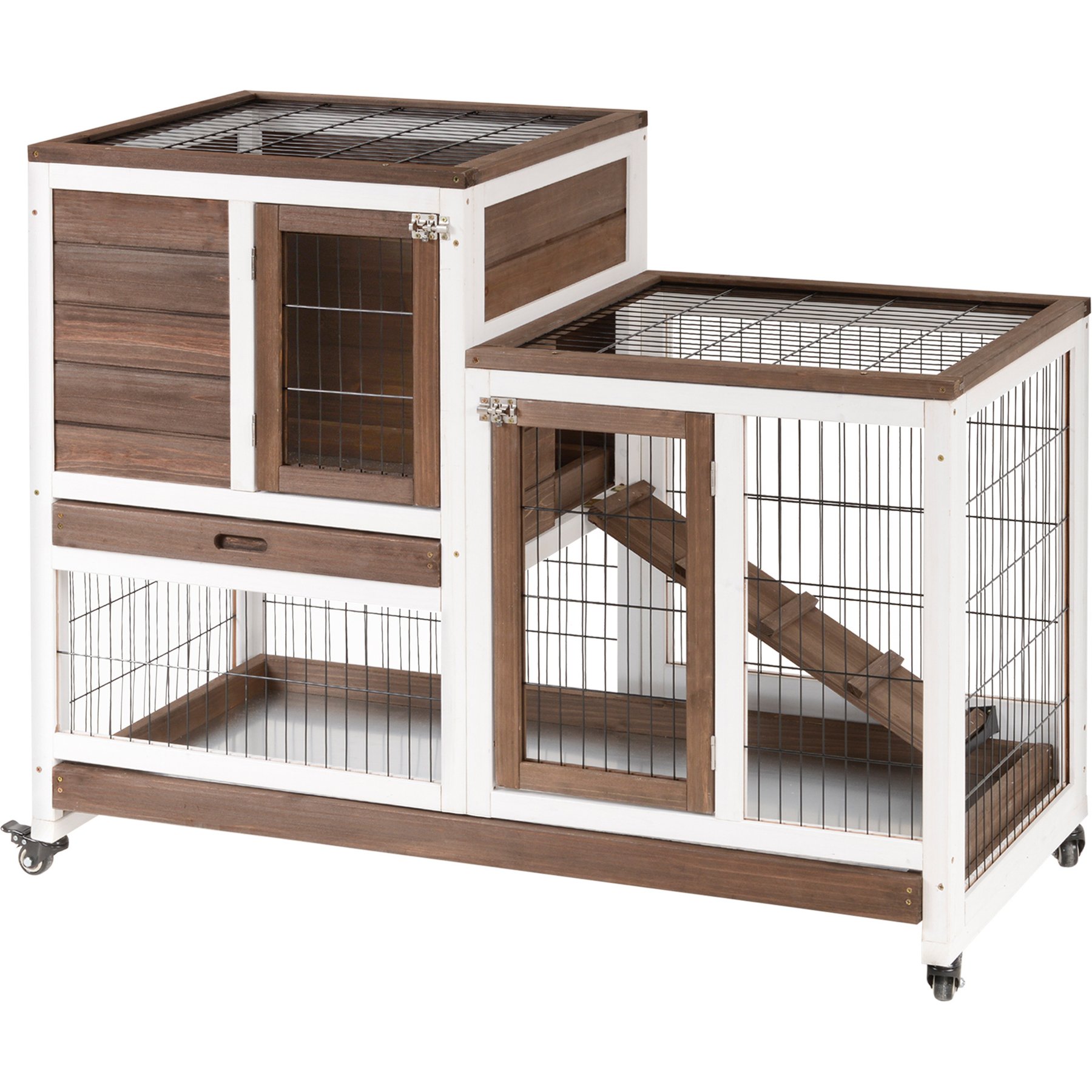 PawHut Wooden Elevated Rabbit Hutch