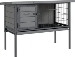 PawHut Elevated Metal Frame Indoor/Outdoor Rabbit Hutch, Gray
