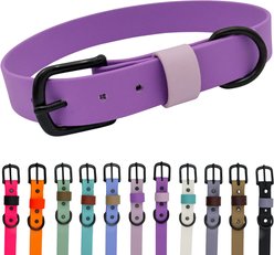 Tailr Waterproof & Odor-Resistant Adjustable Dog Collar, Bright Lavender/Pleasant Plum Loop, X-Large: 18 to 21-in neck, 1-in wide