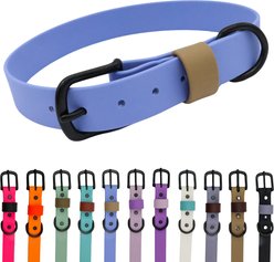 Tailr Waterproof & Odor-Resistant Adjustable Dog Collar, Periwinkle Blue/Army Sand Loop, X-Large: 18 to 21-in neck, 1-in wide
