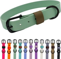 Tailr Waterproof & Odor-Resistant Adjustable Dog Collar, Sage Green/Olive Drab Loop, X-Large: 18 to 21-in neck, 1-in wide