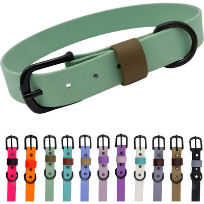 Tailr Tailr Waterproof & Odor-Resistant Adjustable Dog Collar, Sage Green/Olive Drab Loop, X-Large: 18 to 21-in neck, 1-in wide