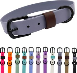 Tailr Waterproof & Odor-Resistant Adjustable Dog Collar, Fog/Dark Chocolate Loop, X-Large: 18 to 21-in neck, 1-in wide