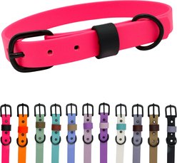Tailr Waterproof & Odor-Resistant Adjustable Dog Collar, Fuchsia Pink/Black Loop, Large: 15 to 18-in neck, 3/4-in wide