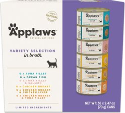 Applaws VP Variety Selection Broth Wet Cat Food, 2.47-oz can, case of 36