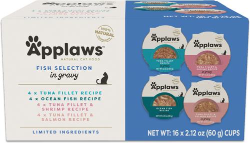 Applaws VP Fish Selection Gravy Pots Wet Cat Food, 2.12-oz cup, case of 16