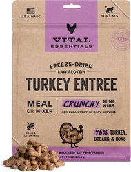 Vital Essentials Crunchy Mini Nibs Raw Turkey Entree Freeze-Dried Cat Food, 8-oz bag