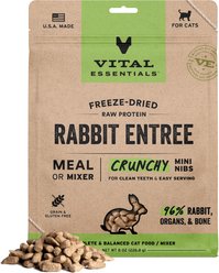 Vital Essentials Crunchy Mini Nibs Raw Rabbit Entree Freeze-Dried Cat Food, 8-oz bag
