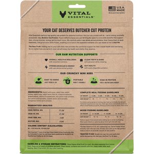 Vital Essentials Crunchy Mini Nibs Raw Rabbit Entree Freeze-Dried Cat Food, 8-oz bag
