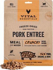 Vital Essentials Crunchy Mini Nibs Raw Pork Entree Freeze-Dried Cat Food, 8-oz bag