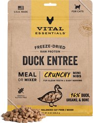 Vital Essentials Crunchy Mini Nibs Raw Duck Entree Freeze-Dried Cat Food, 8-oz bag